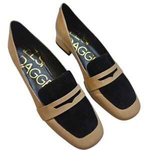Kelsi Dagger - Tan and black patent suede loafers - 8 - NWOB